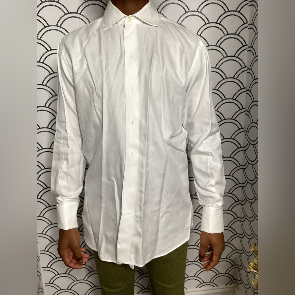 Ledbury Classic Fit White Button-Down Shirt – Size 15½ |